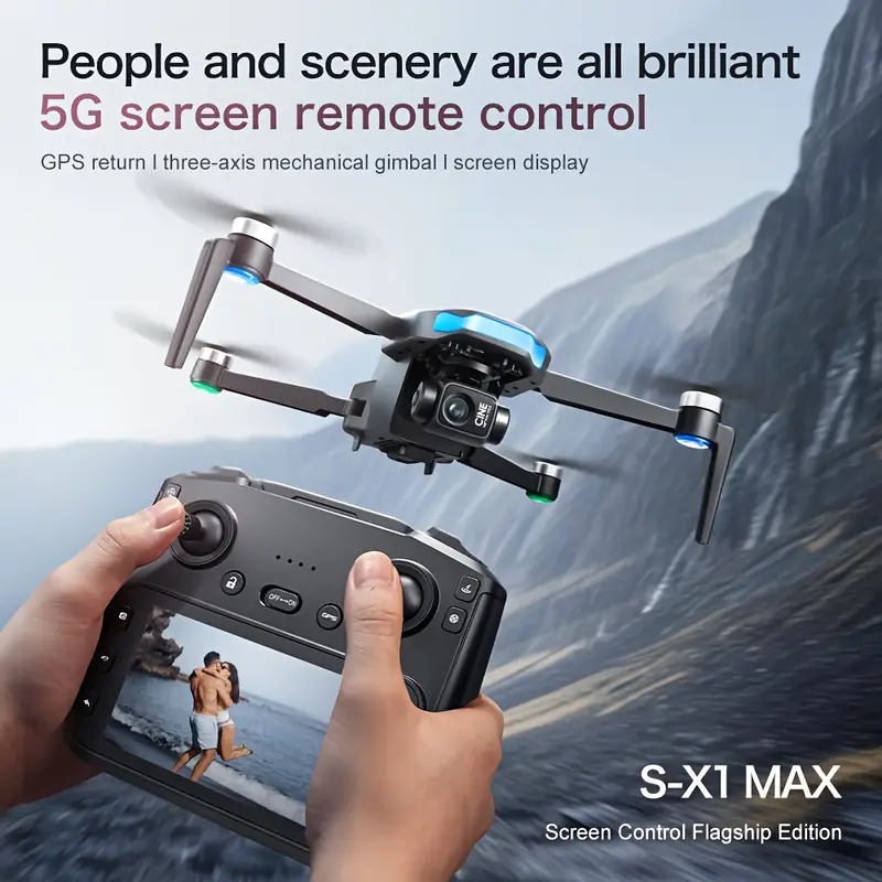 LSRC S-X1 Drone with Dual 1080P HD Cameras, 3-Axis Gimbal, Long Flight Time up to 30 Min, Lightweight FPV Drone with Large Remote Screen - Image 4