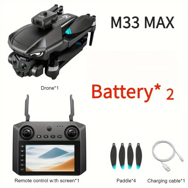 M33 Drone Kit: 4.5" Remote with Live 720P Feed, Optical Flow Hover, Brushless Motors, 1-3 Batteries (Up to 75 Min Flight) - Image 6
